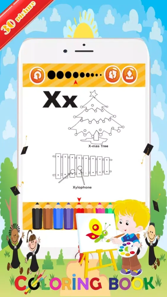 Alphabet word coloring:Coloring Page For Preschool Screenshots