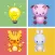 Animals matching game for kids preschool doodle