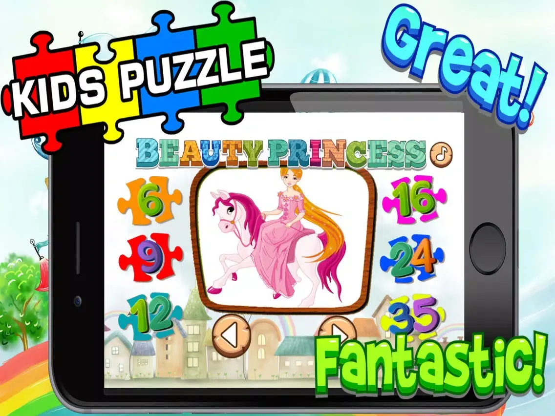 Princess Cartoon Jigsaw Puzzle for Girl and Kid HD iPad 應用截圖