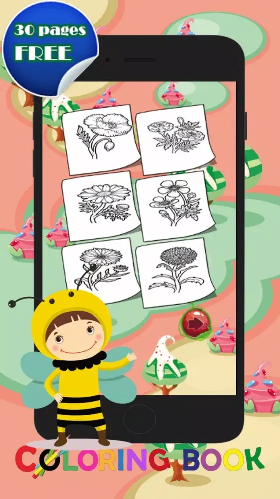 Coloring Pages Flowers : Coloring Marker For Kids应用截图