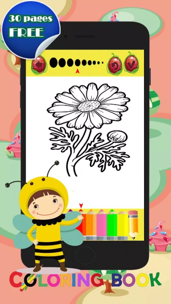Coloring Pages Flowers : Coloring Marker For Kids应用截图