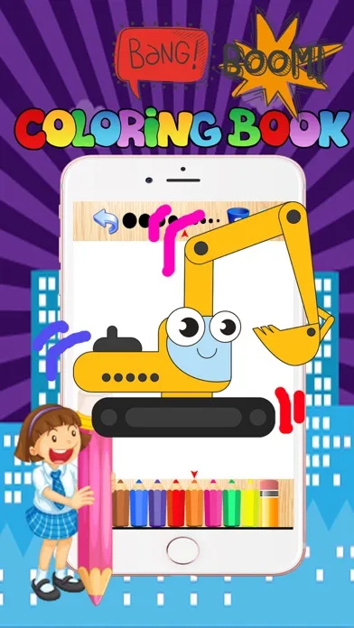 Vehicle color book free crayon games for toddler 2应用截图