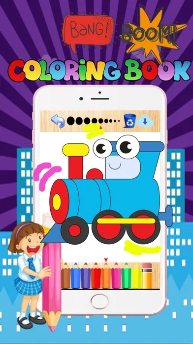 Vehicle color book free crayon games for toddler 2应用截图