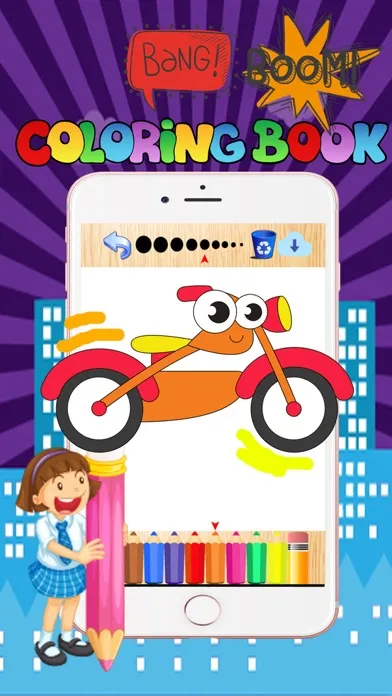 Vehicle color book free crayon games for toddler 2应用截图
