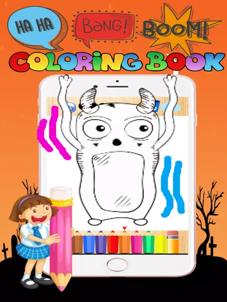 Monster happy halloween free crayon games for kids iPad 應用截圖