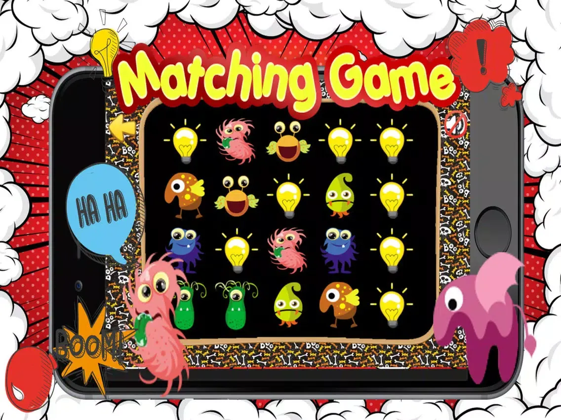 صور Monster Matching Pair Remember Halloween for Kids iPad 
