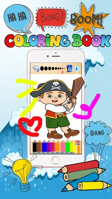 Free pirate games finger painting kid-coloringbook应用截图