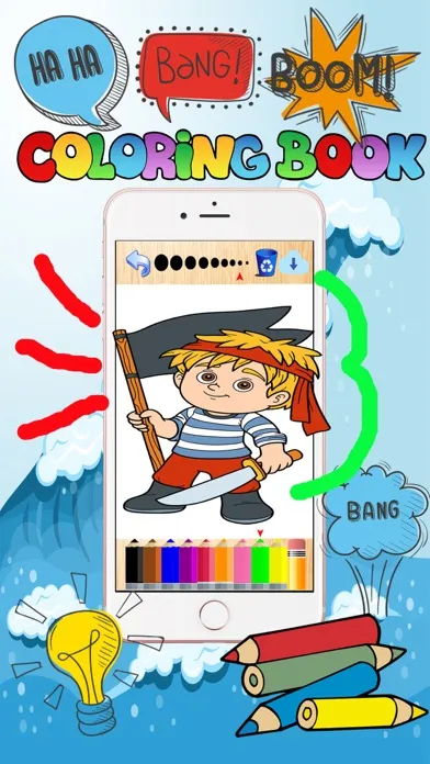 Free pirate games finger painting kid-coloringbook应用截图