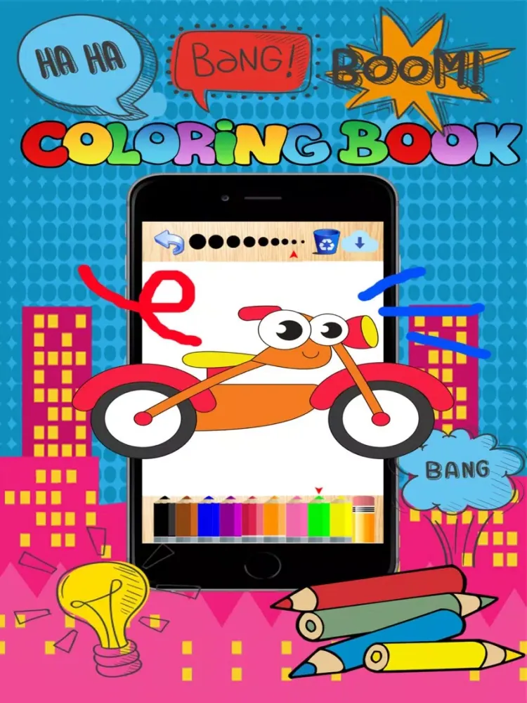 Vehicle coloring book free crayon game for toddler iPad  स्क्रीनशॉट