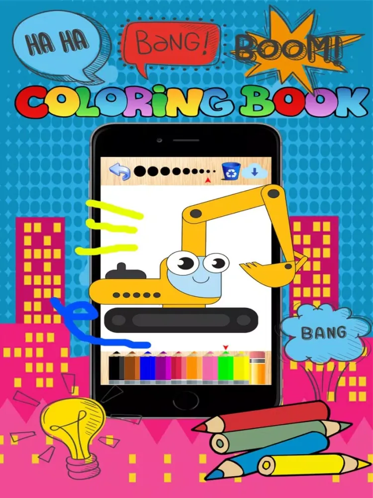 Vehicle coloring book free crayon game for toddler iPad  स्क्रीनशॉट