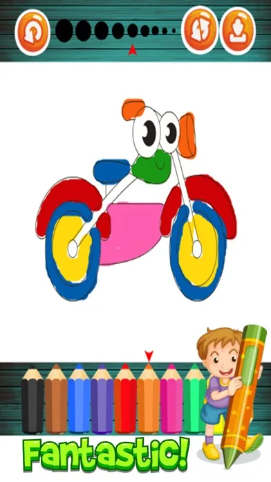 ภาพหน้าจอของ Vehicles coloring pages for kindergarten activitie