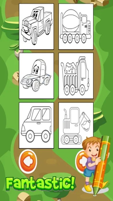 ภาพหน้าจอของ Vehicles coloring pages for kindergarten activitie