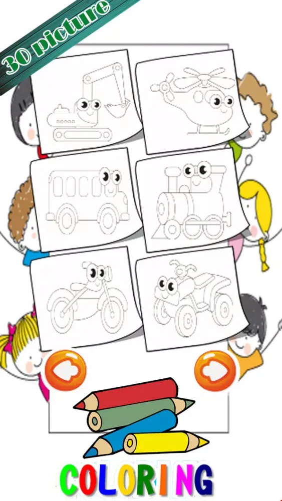 Captures d'écran de Learning Vehicles Coloring Markers Easy For Kids