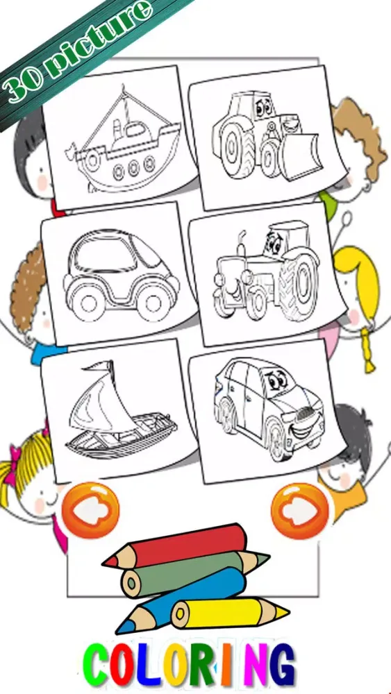 Captures d'écran de Learning Vehicles Coloring Markers Easy For Kids