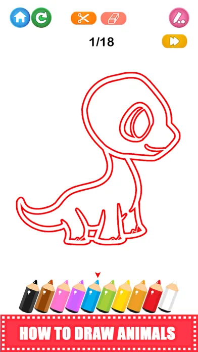 Learn How To Draw Animals Line スクリーンショット