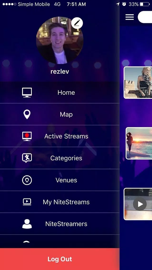Nite Stream: Live Streaming the hottest Venues! سکرین شاٹس