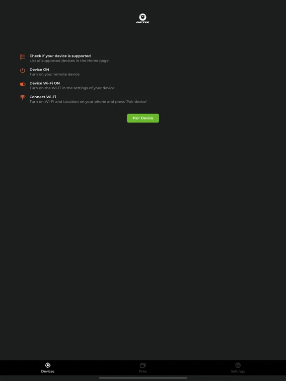 Tangkapan skrin Optix C2 iPad 