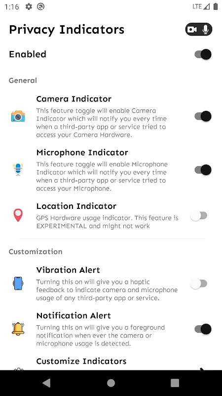 Privacy Indicators應用截圖