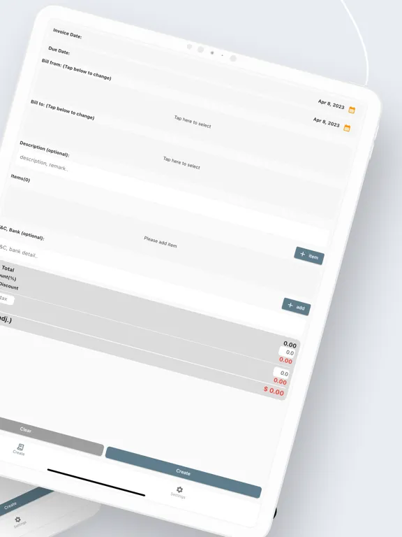 Open Invoice iPad  Ekran Görüntüleri