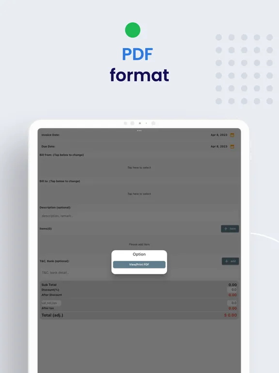 Open Invoice iPad  Ekran Görüntüleri