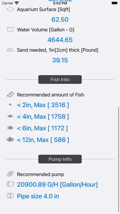Aquarium Calculator Plus Screenshots