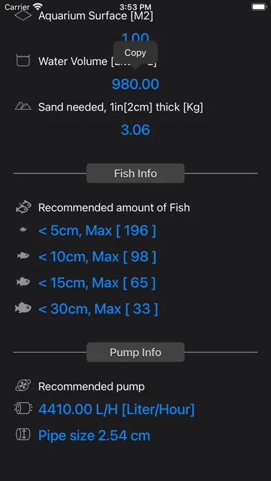 Aquarium Calculator Plus Screenshots
