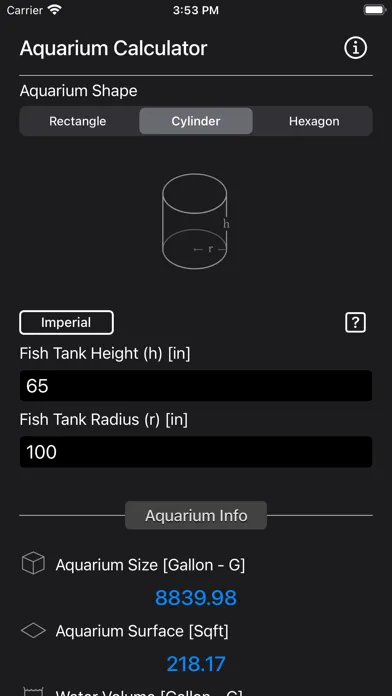 Aquarium Calculator Plus Screenshots