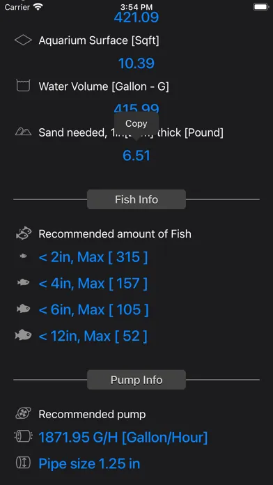 Aquarium Calculator Plus Screenshots