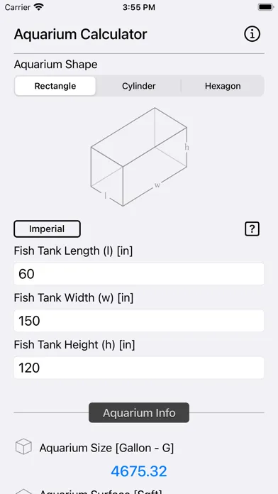 Aquarium Calculator Plus Screenshots