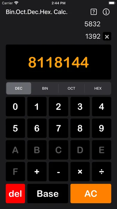 Bin Oct Dec Hex Calculator Screenshots