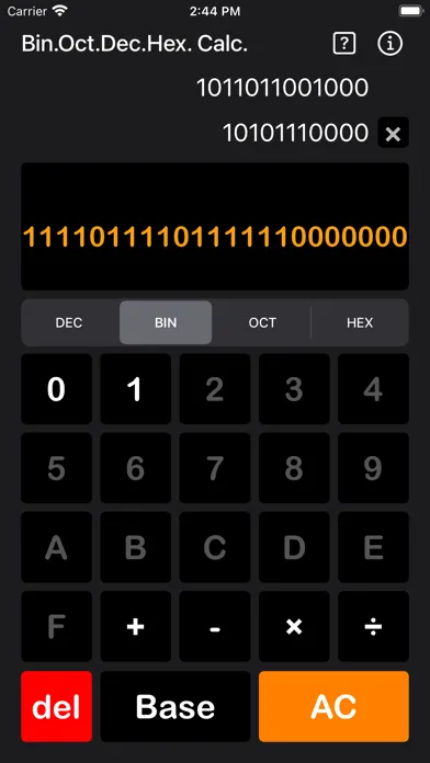 Bin Oct Dec Hex Calculator Screenshots