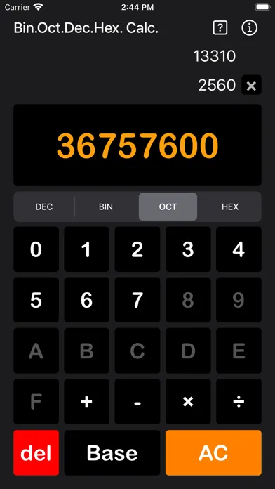 Bin Oct Dec Hex Calculator Screenshots