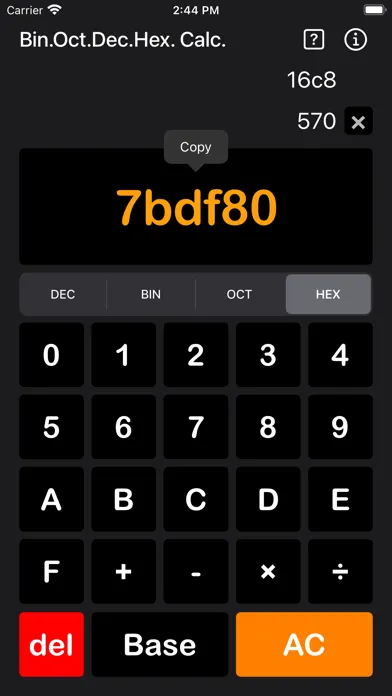 Bin Oct Dec Hex Calculator Screenshots
