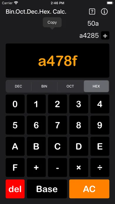 Bin Oct Dec Hex Calculator Screenshots