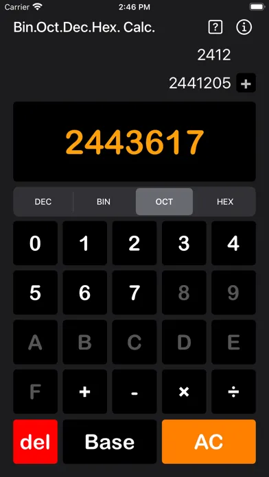 Bin Oct Dec Hex Calculator Screenshots