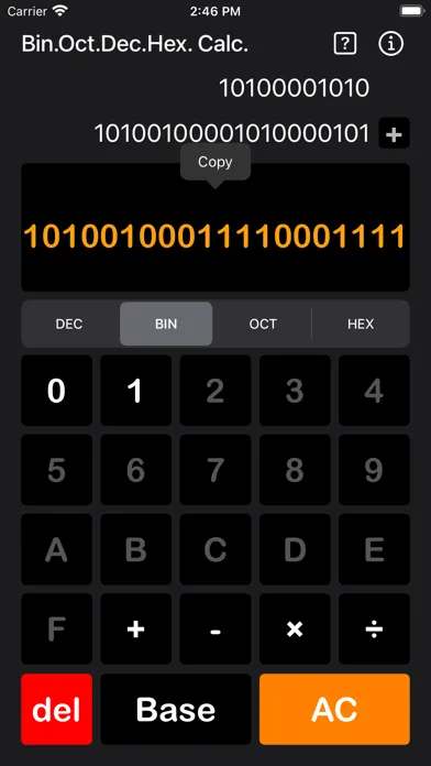 Bin Oct Dec Hex Calculator Screenshots
