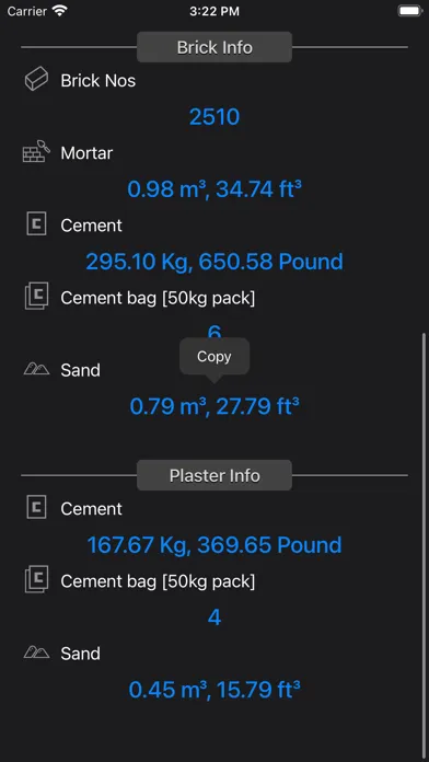 Screenshot di Brick and Plaster Calculator