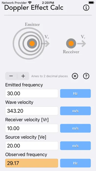 Doppler Effect Calculator سکرین شاٹس
