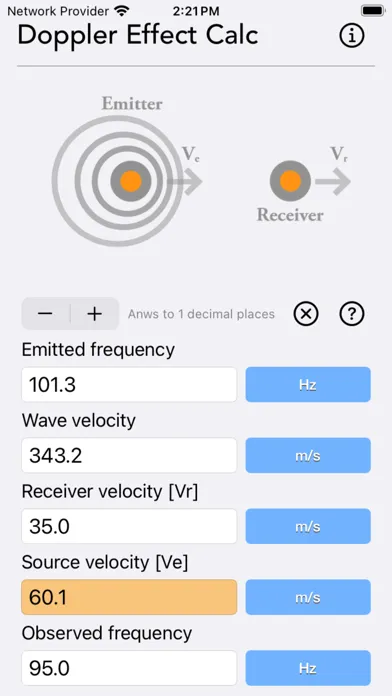 Doppler Effect Calculator سکرین شاٹس