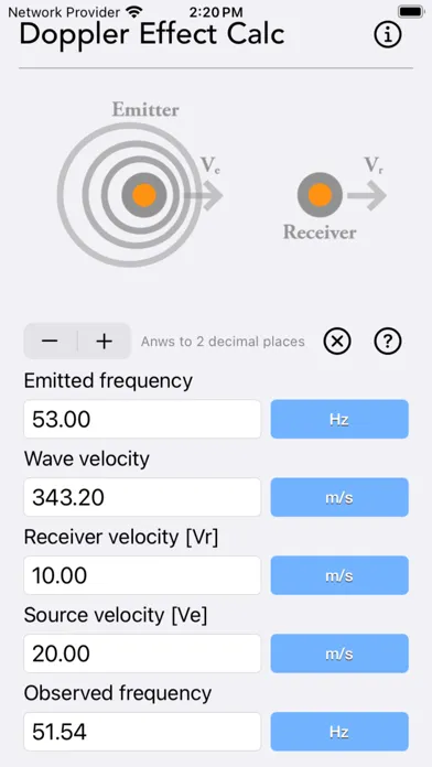 Doppler Effect Calculator سکرین شاٹس