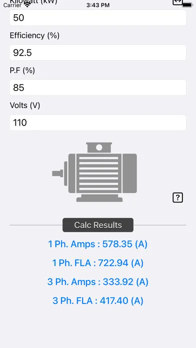 Electrical Motor Calculator Screenshots