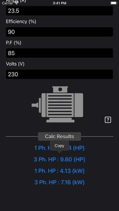 Electrical Motor Calculator Screenshots