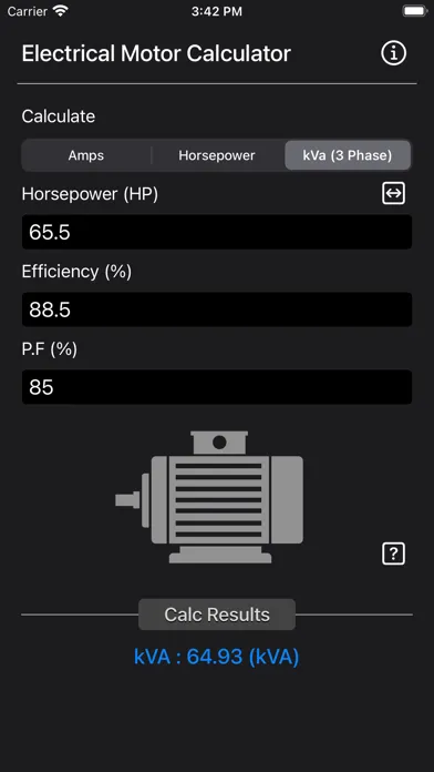 Electrical Motor Calculator Screenshots