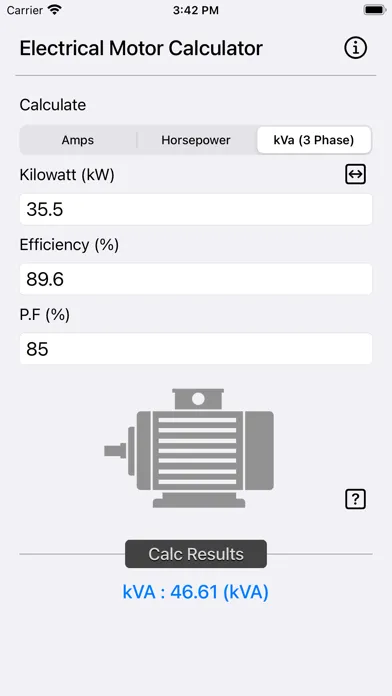 Electrical Motor Calculator Screenshots
