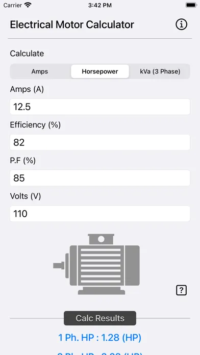 Electrical Motor Calculator Screenshots