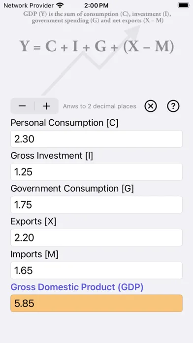 ภาพหน้าจอของ GDP Calculator