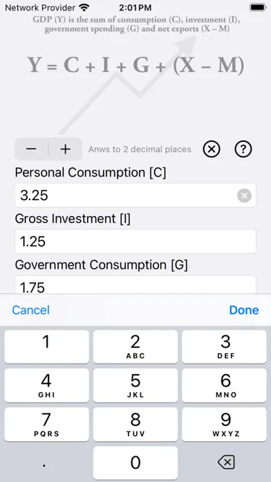 ภาพหน้าจอของ GDP Calculator