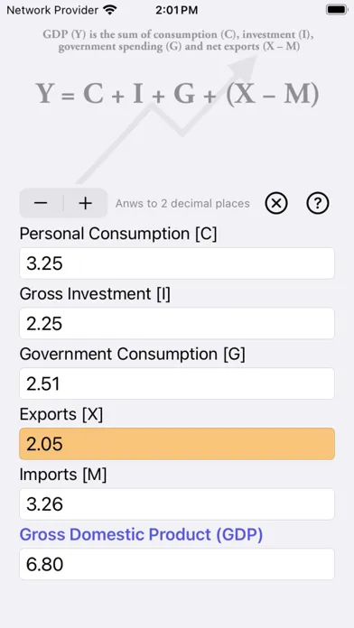 ภาพหน้าจอของ GDP Calculator