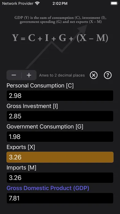 ภาพหน้าจอของ GDP Calculator