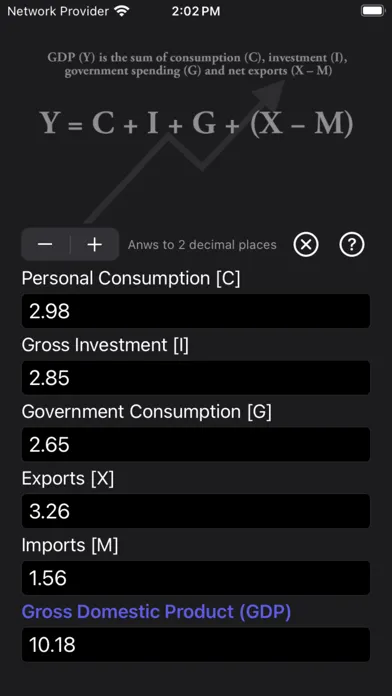 ภาพหน้าจอของ GDP Calculator